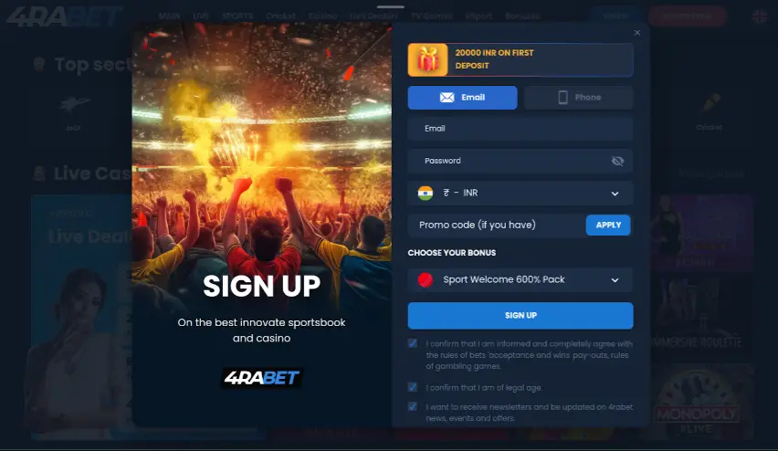 4rabet signup